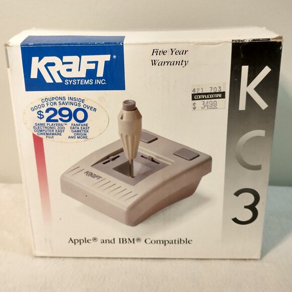 Vintage Kraft KC3 Joystick Apple & IBM PC Compatible Part # 820047 UNTESTED - Picture 8 of 10